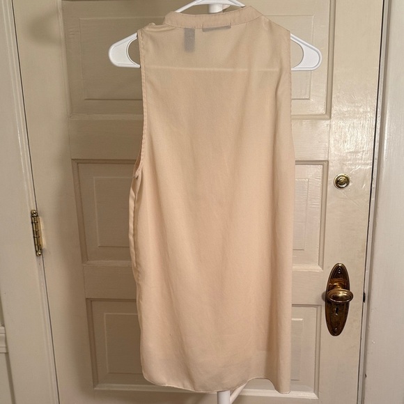 BKE Sleeveless Cream Tank Blouse Women’s Medium Western Layer Sheer - Picture 4 of 4